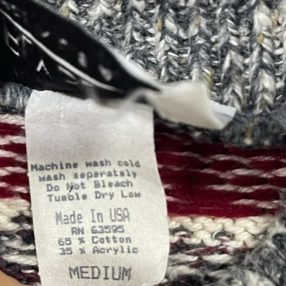 Carly Blake multi colored mock turtleneck pull over cotton sweater women’s M - Picture 15 of 15